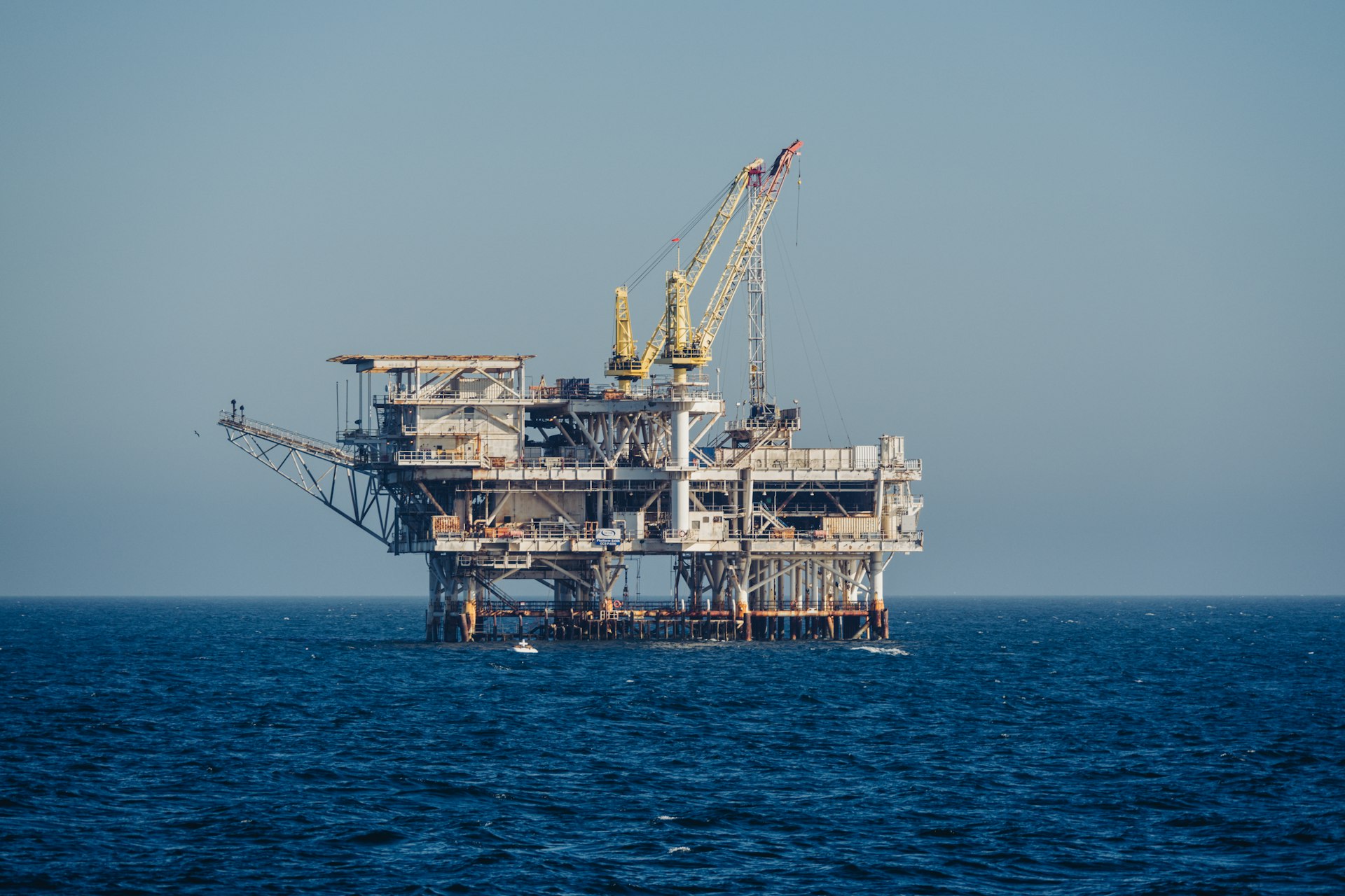 An oil rig in the middle of the ocean